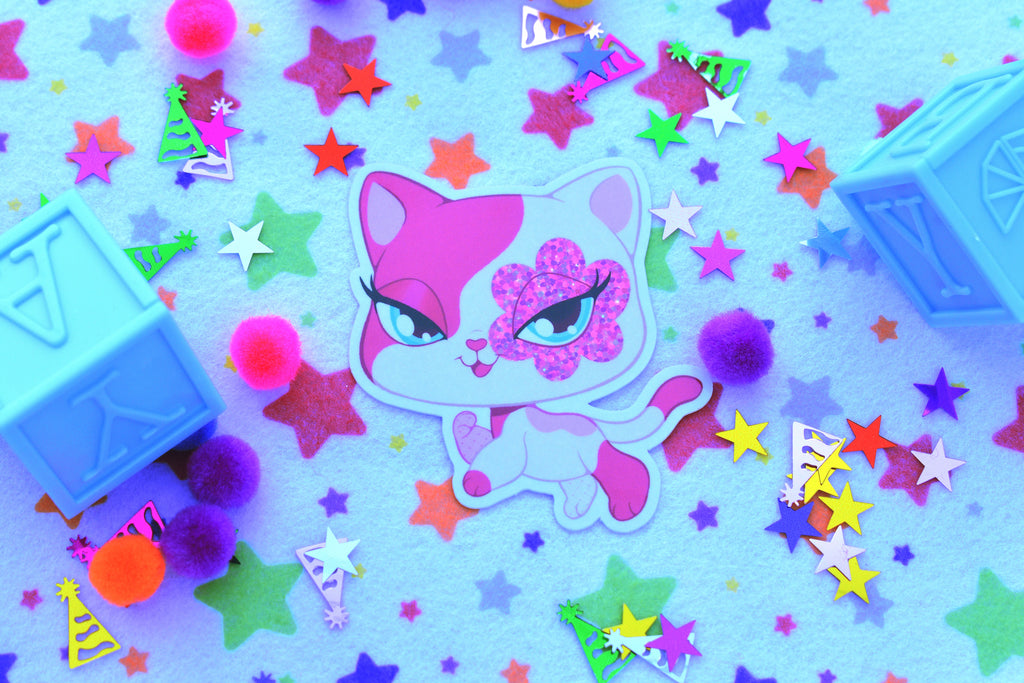 Glitter Cat Sticker