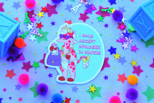 Apologies in Diapers Sticker