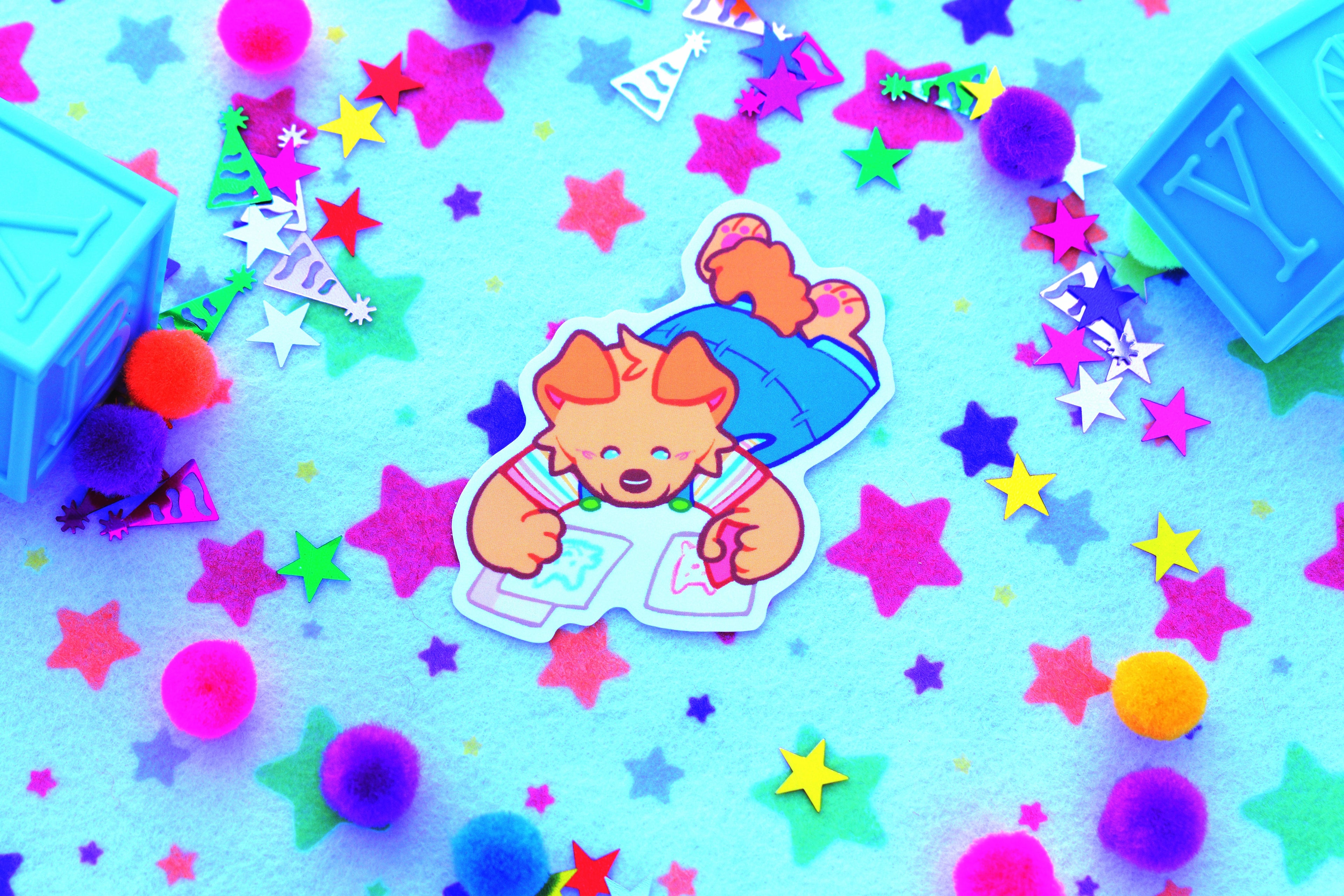 Colouring Puppy Sticker