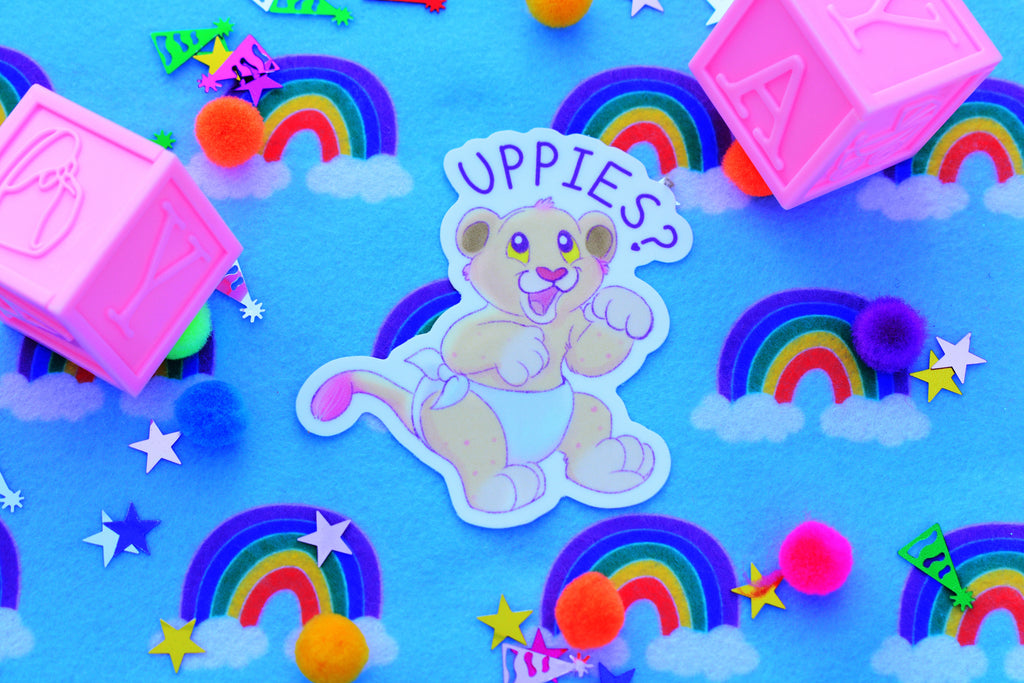 Uppies Lion Cub Sticker