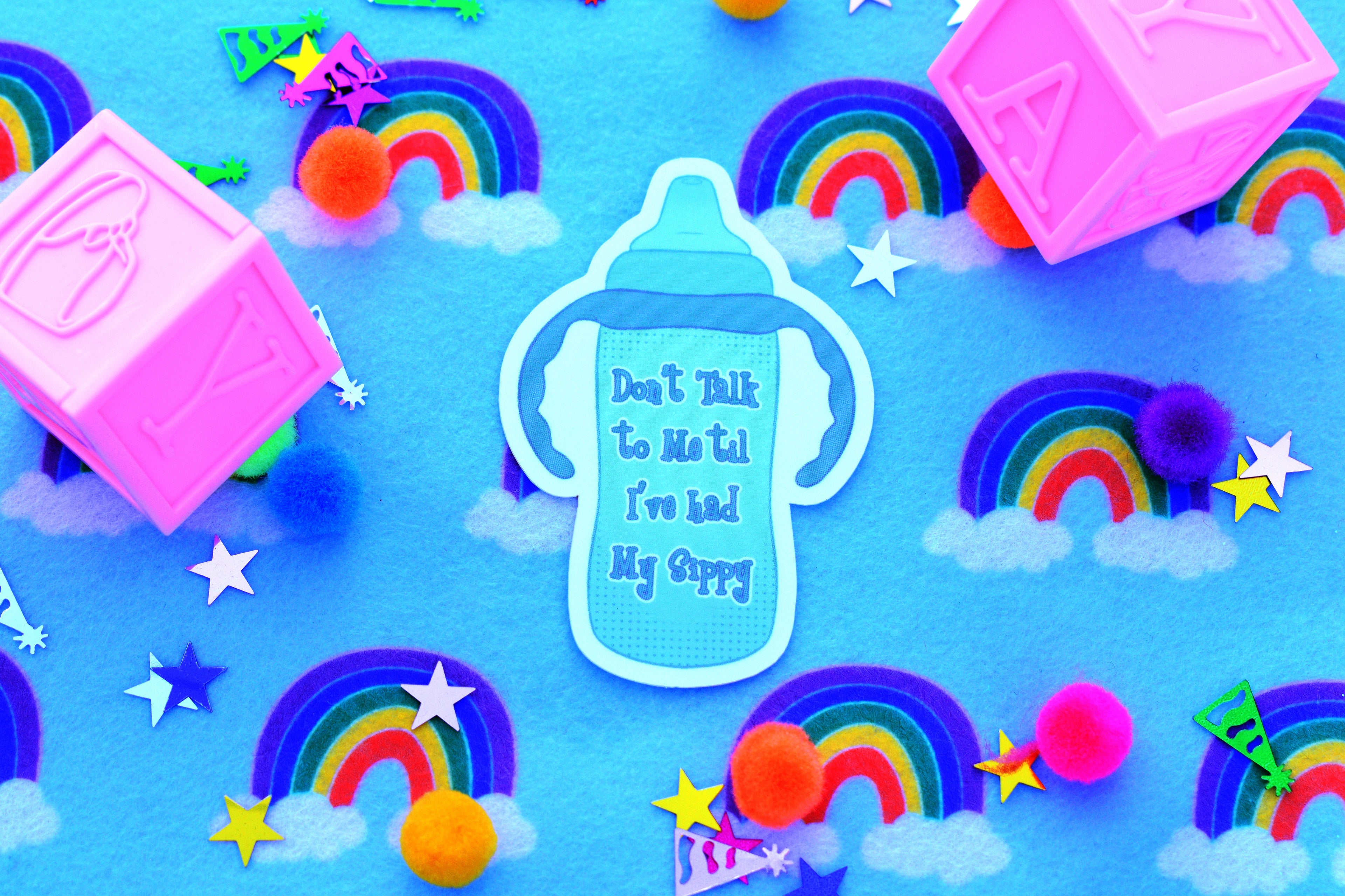 Sippy Cup Sticker (Blue)