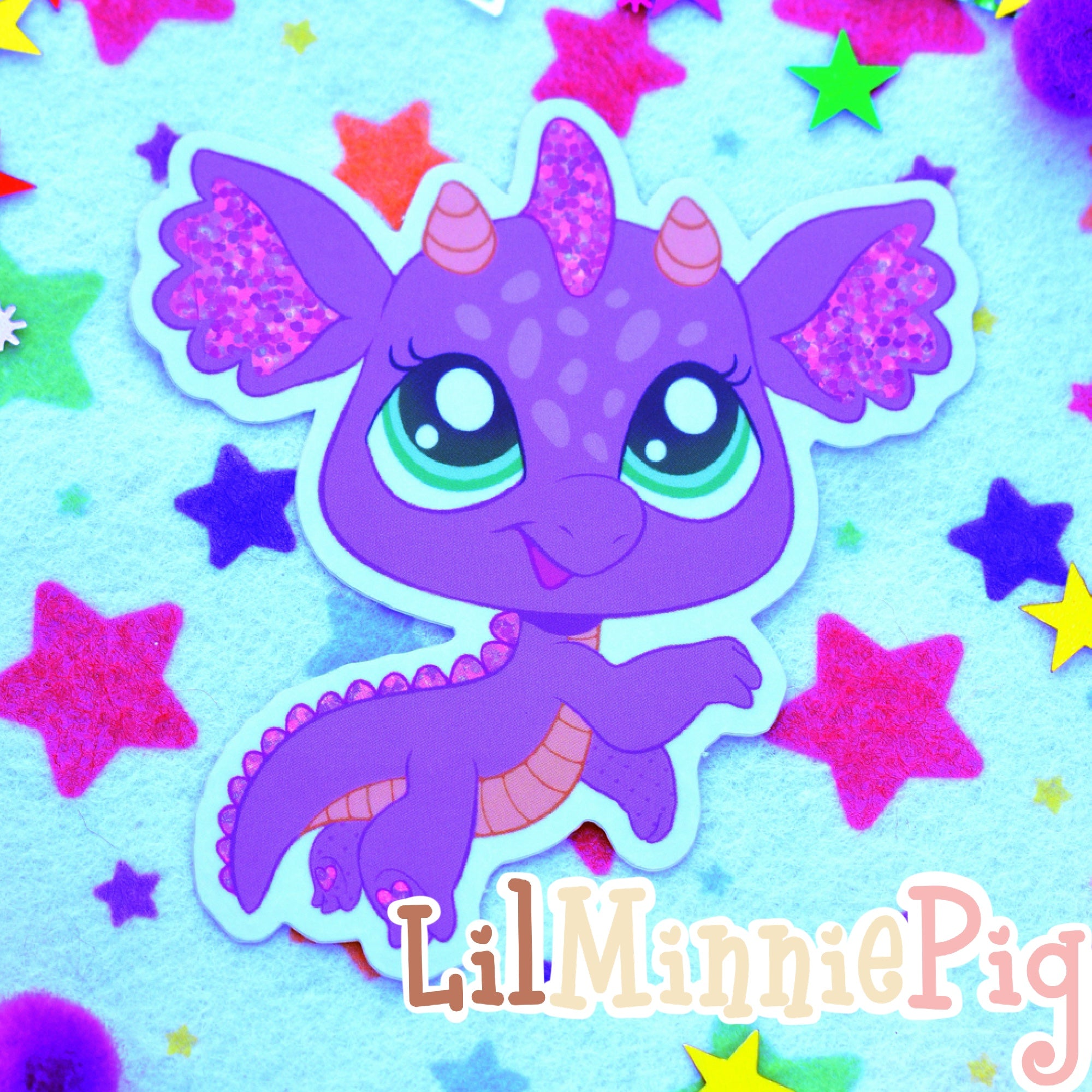Glitter Dragon Sticker