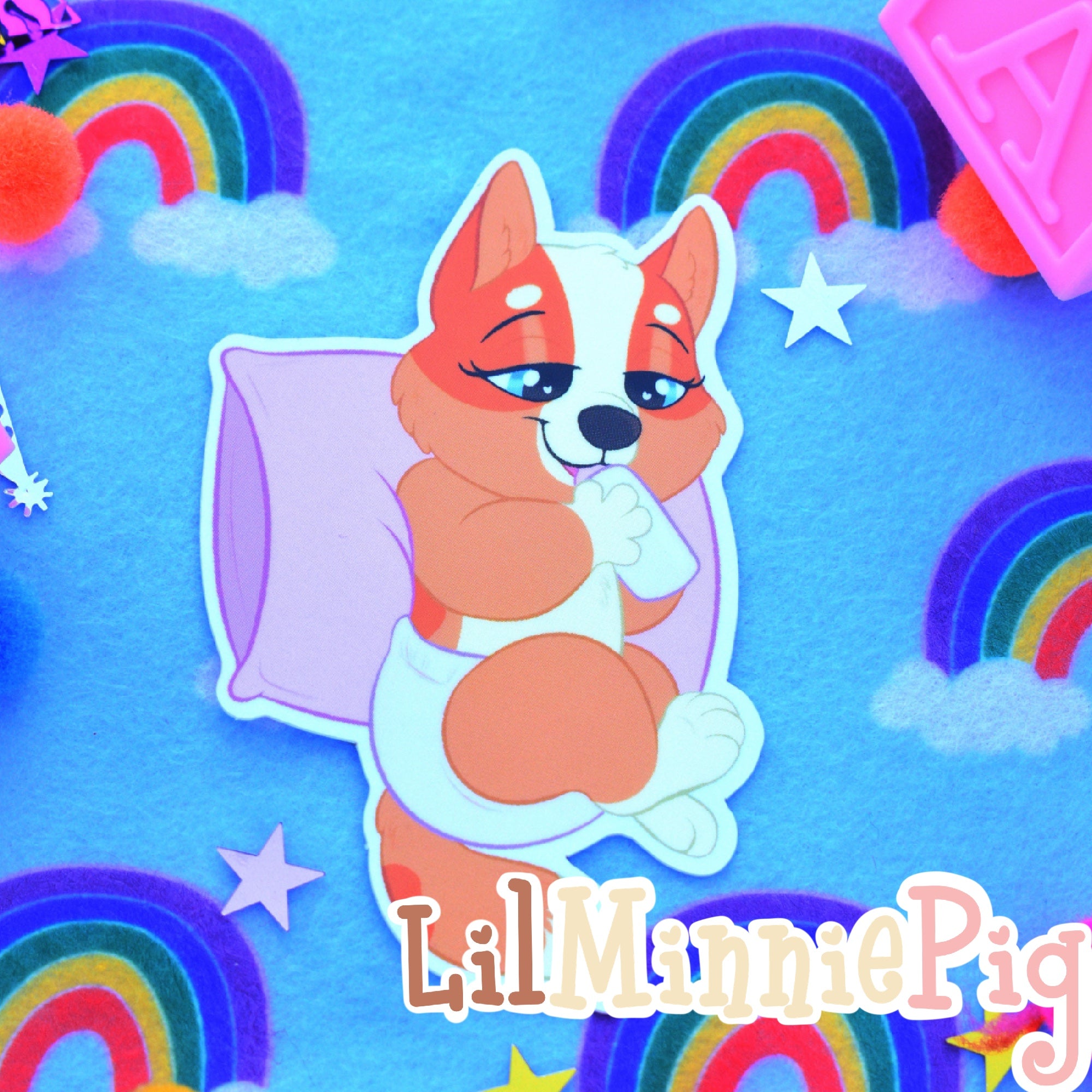 Baby Orange Dog Sticker
