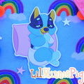 Baby Blue Dog Sticker