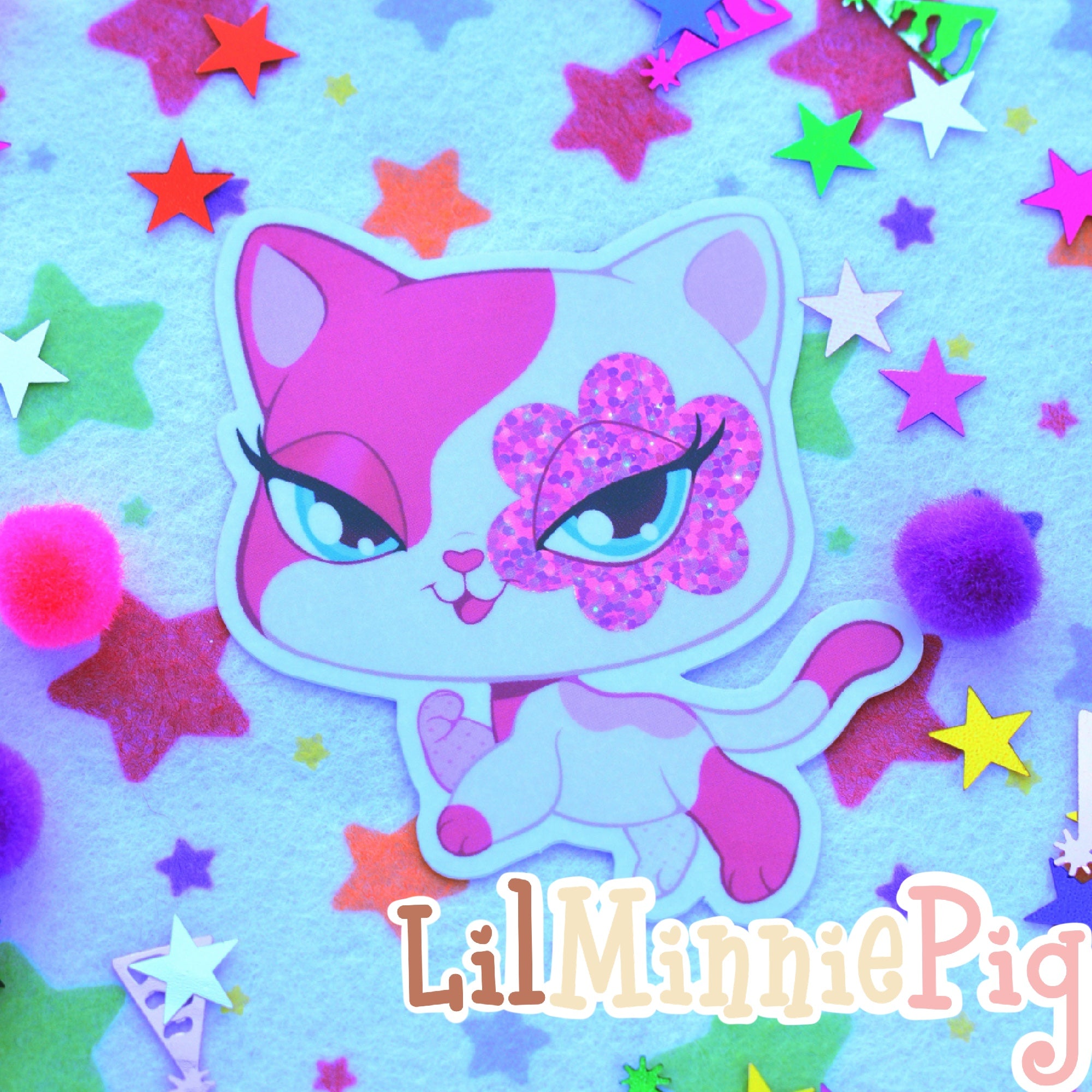 Glitter Cat Sticker