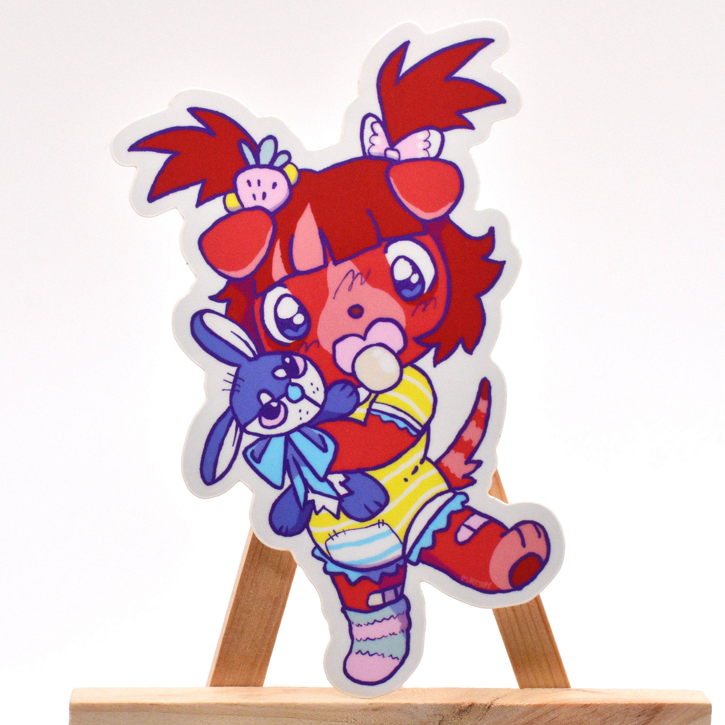 Curious Red Puppy Sticker