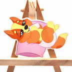 Baby Orange Dog Sticker