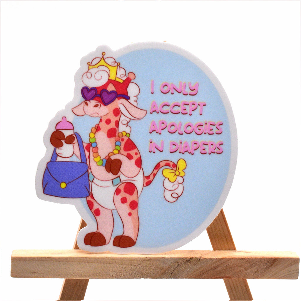 Apologies in Diapers Sticker