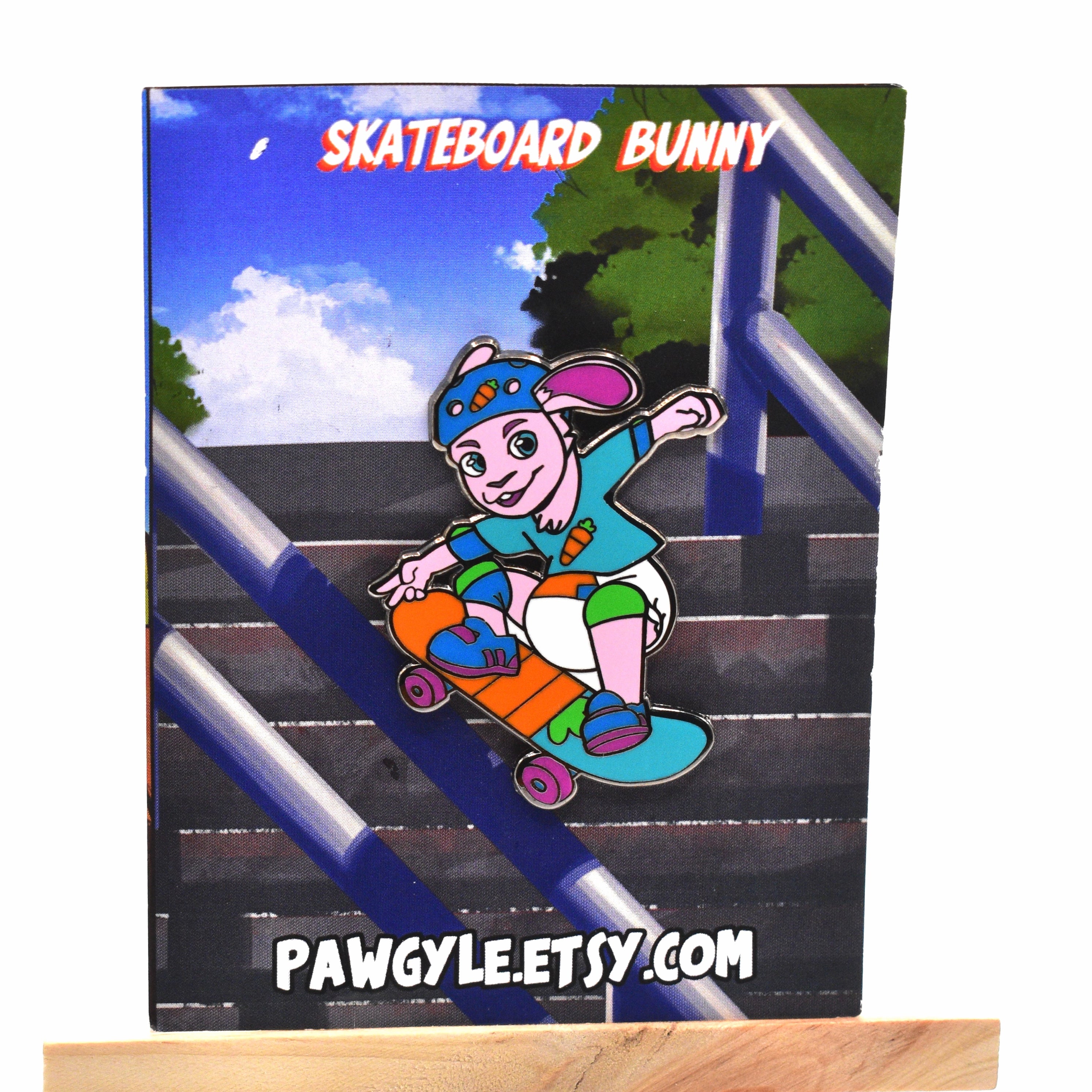 Skateboard Bunny Pin