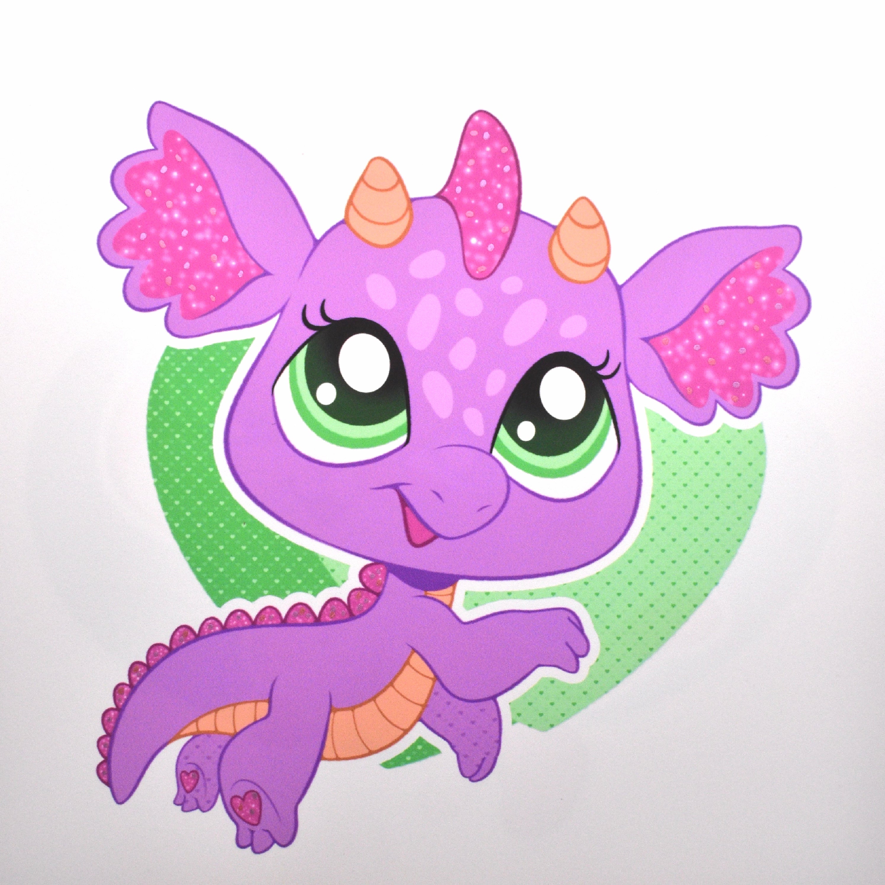 Glitter Dragon Print