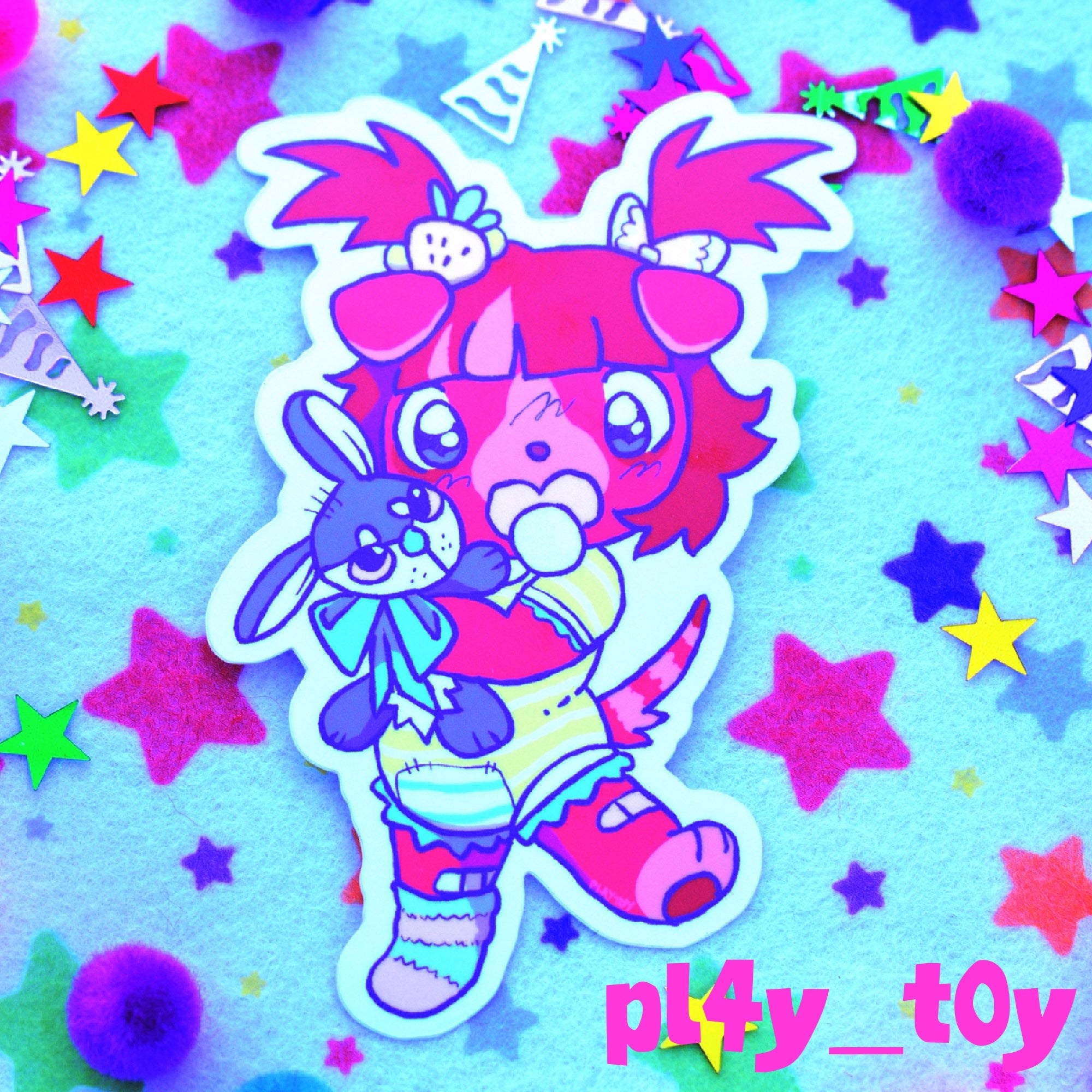 Curious Red Puppy Sticker