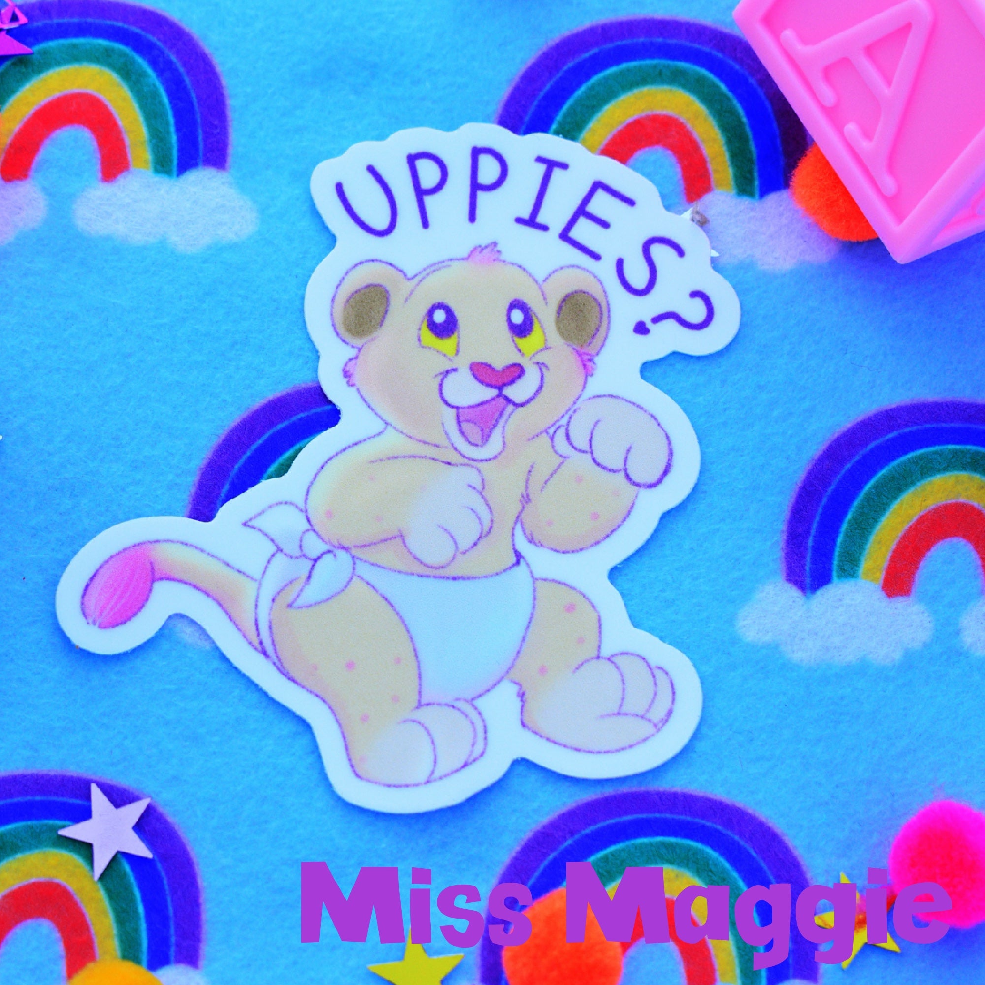 Uppies Lion Cub Sticker