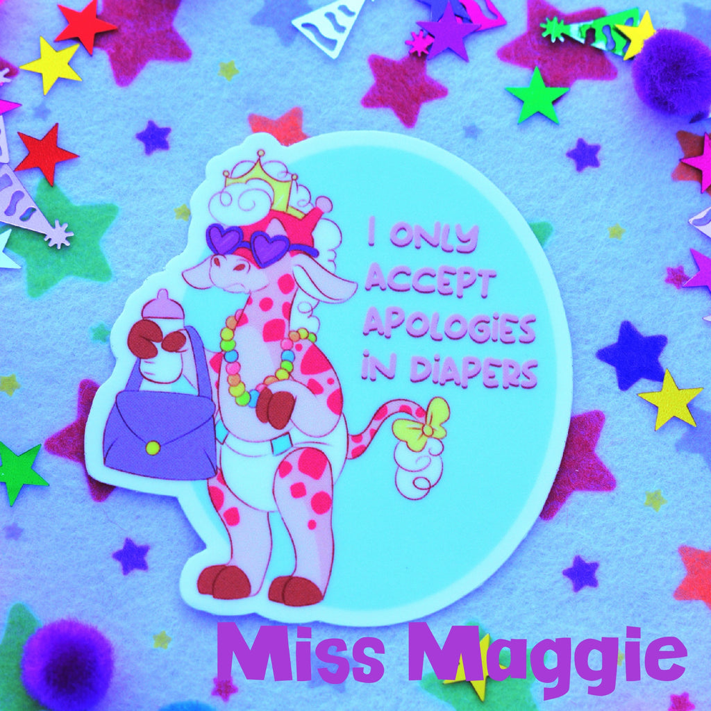Apologies in Diapers Sticker