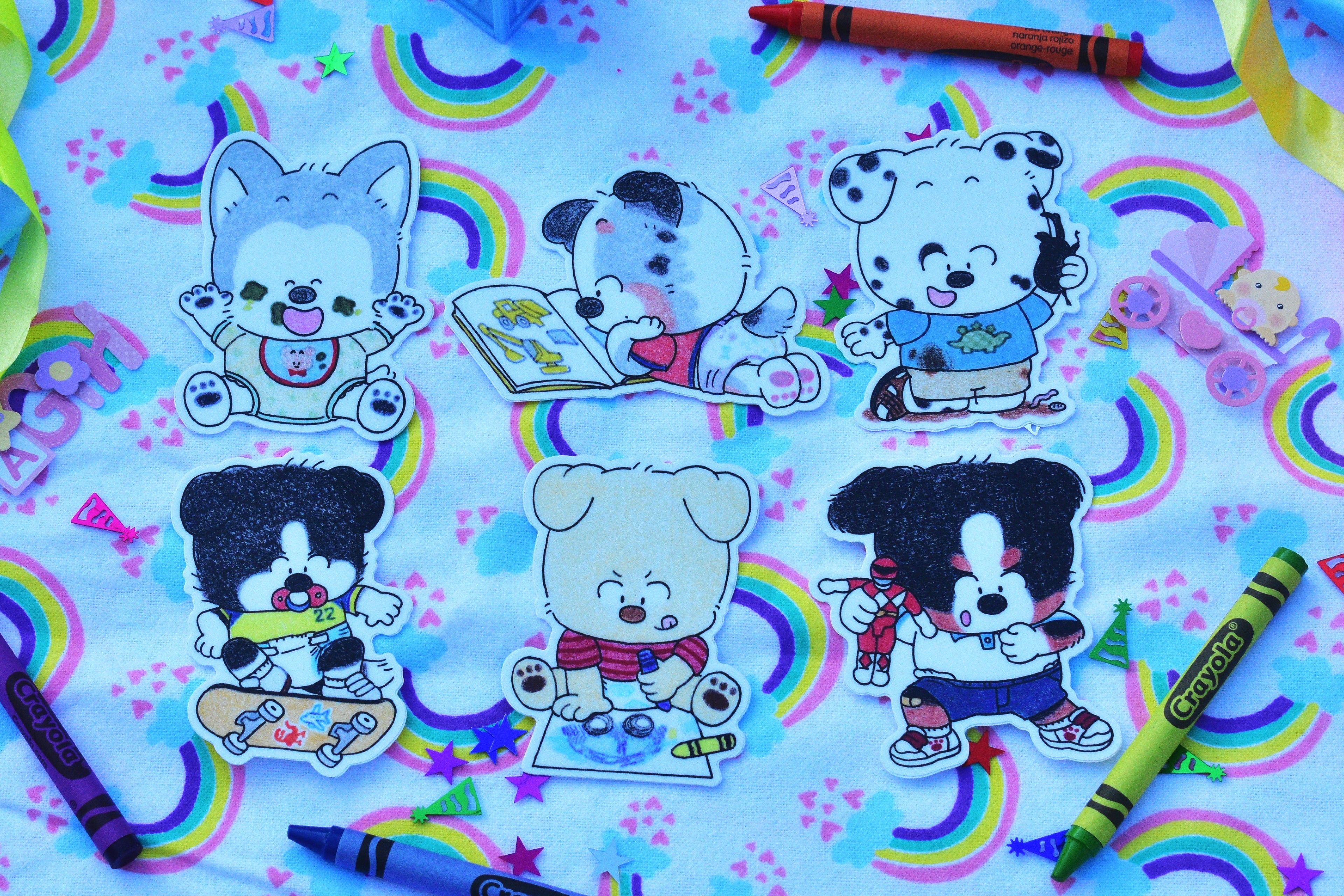 Puppy Pasttimes Stickers (6 Designs)