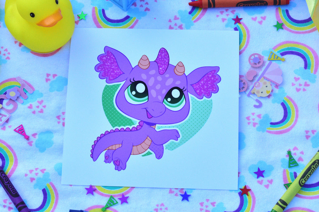 Glitter Dragon Print