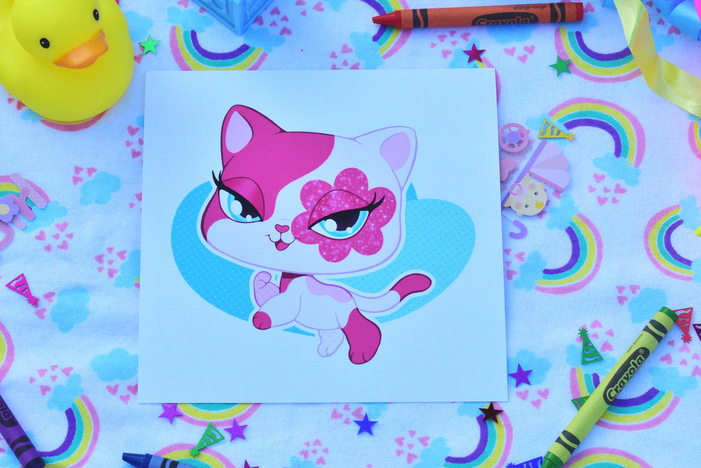 Glitter Cat Print
