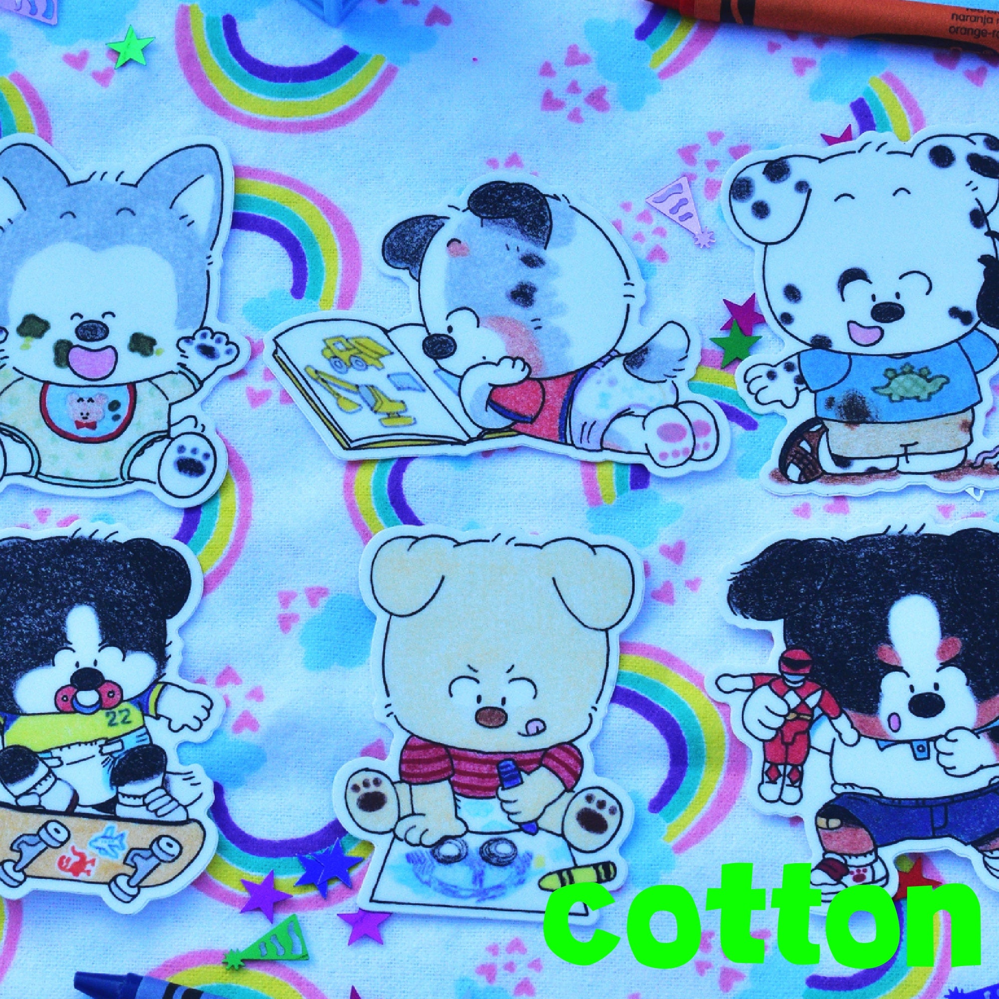 Puppy Pasttimes Stickers (6 Designs)