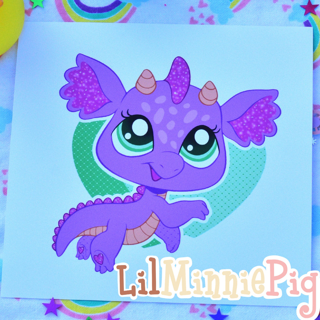 Glitter Dragon Print