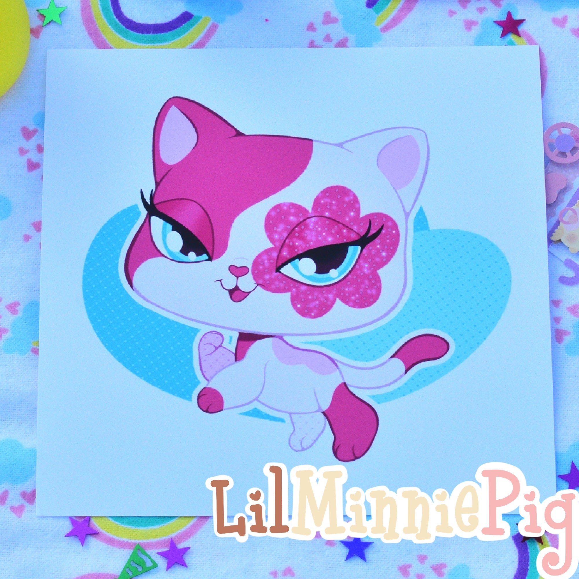 Glitter Cat Print