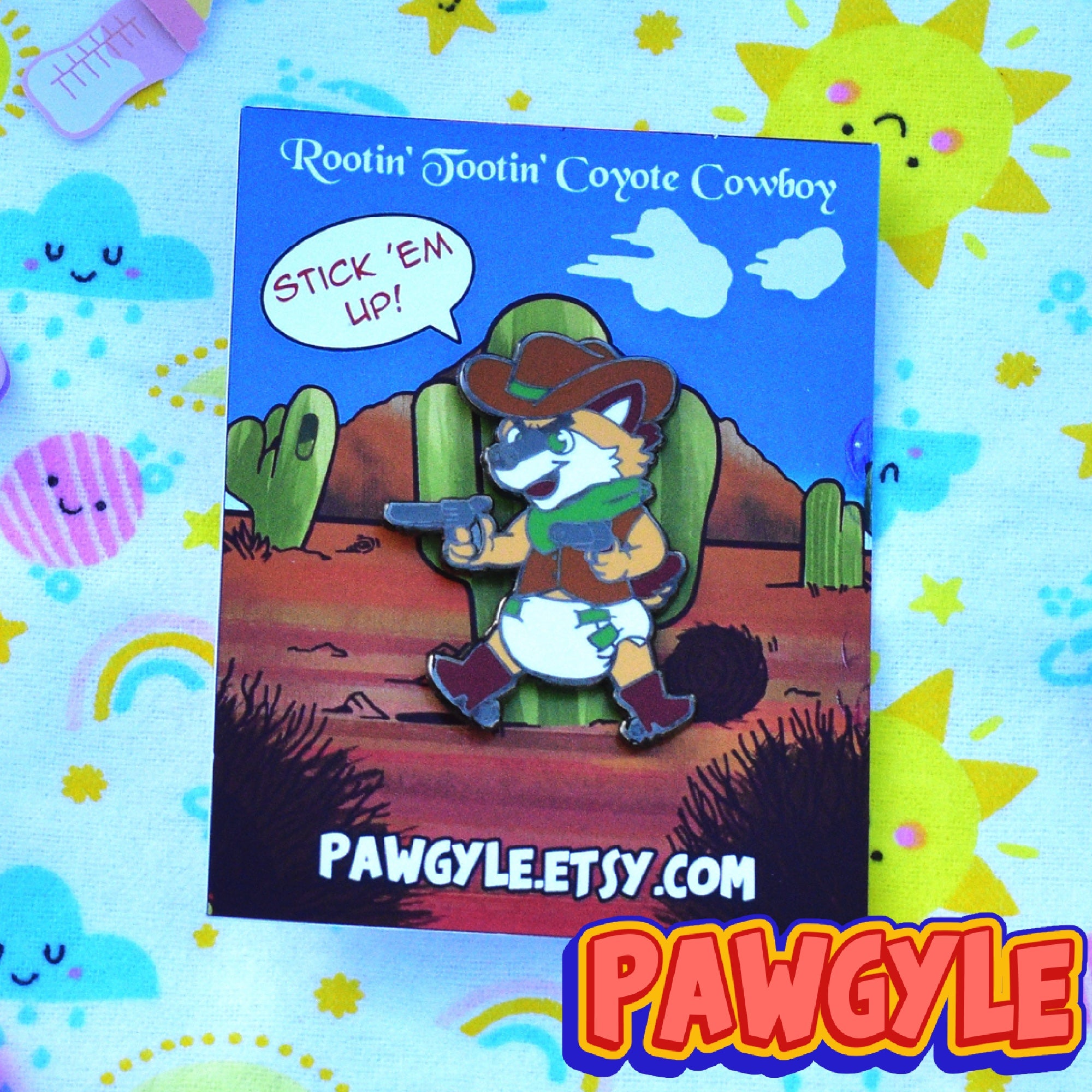 Cowboy Coyote Pin